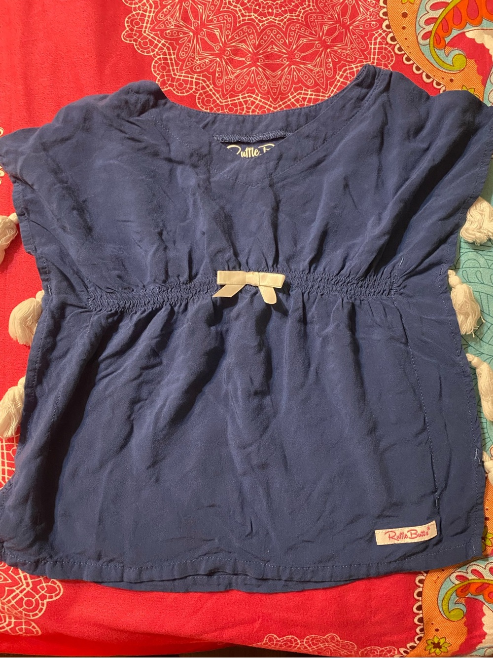 Ruffle Butts Navy Short Sleeve Bathing Suit Coverup